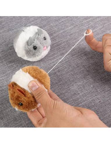 JUGUETE GATO HAMSTER CON CUERDA