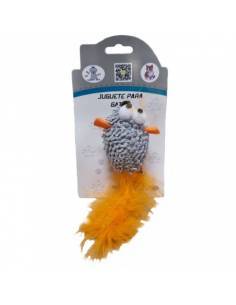 JUGUETE GATO RATON CON PLUMAS