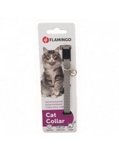 COLLAR GATO NYLON PLATA...
