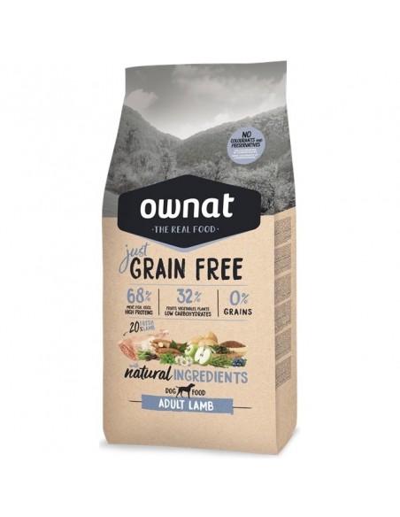 JUST GRAIN FREE ADULTO CORDERO. OWNAT