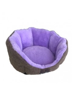 CAMA PARA PERROS MARRON Y MORADO 2