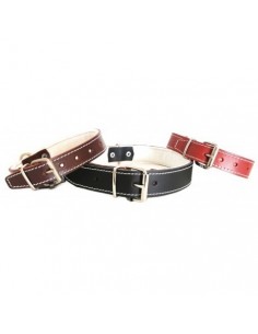 COLLAR CUERO FORRADO NOBUCK GRASO BURDEOS