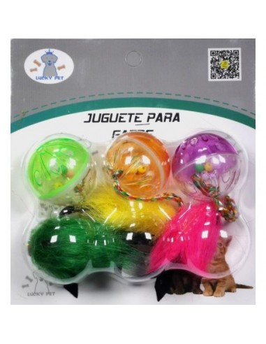 JUGUETE GATO RATON CON PELOTA
